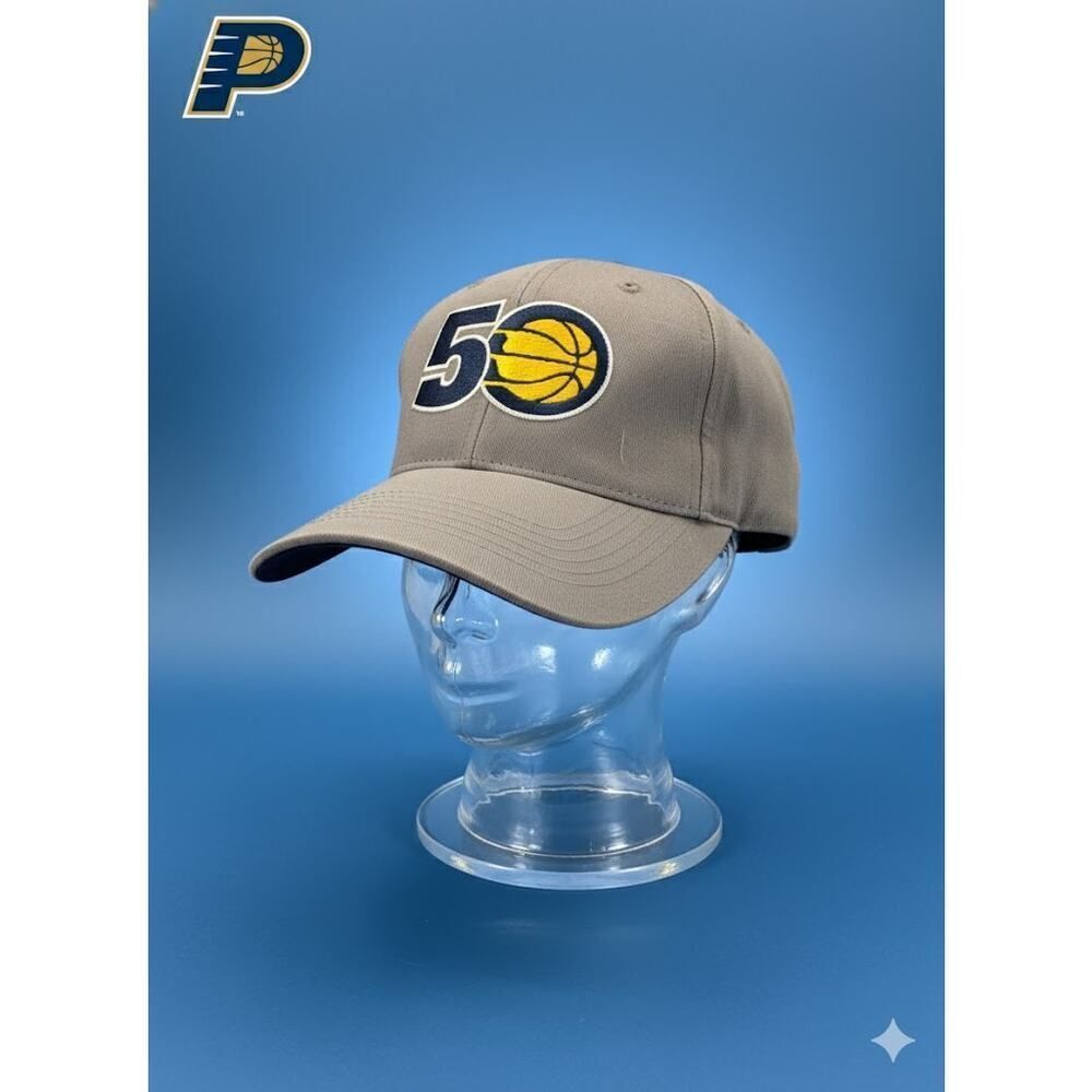 Indiana Pacers 50th Anniversary Embroidered Lucas Oil Adjustable Cap Hat OS